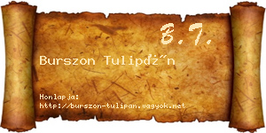 Burszon Tulipán névjegykártya